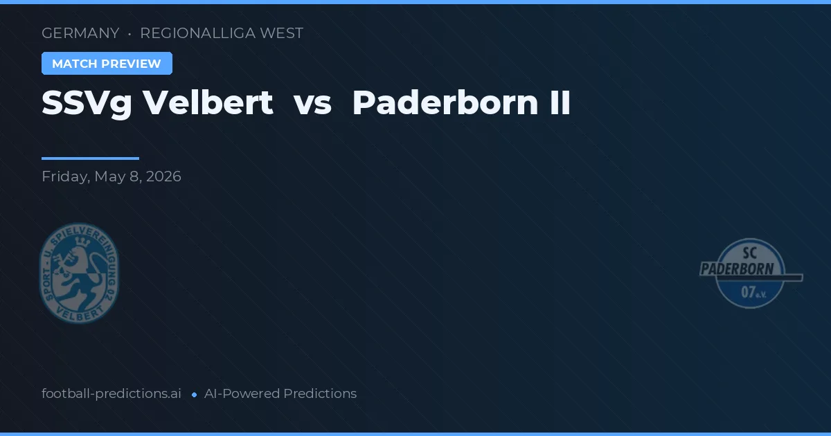 SSVg Velbert vs Paderborn II — match prediction & preview