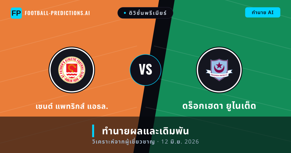 เซนต์ แพทริกส์ แอธล. พบ ดร็อกเฮดา ยูไนเต็ด — ทำนายผลและพรีวิวการแข่งขัน