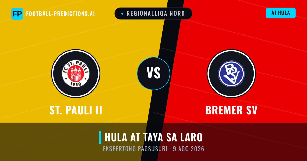 St. Pauli II vs Bremer SV — hula at preview ng laban