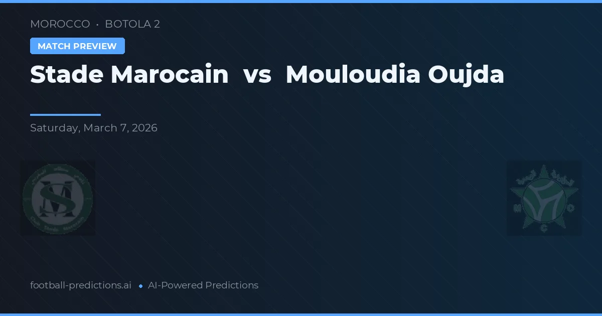 Stade Marocain vs Mouloudia Oujda — pronostic et avant-match