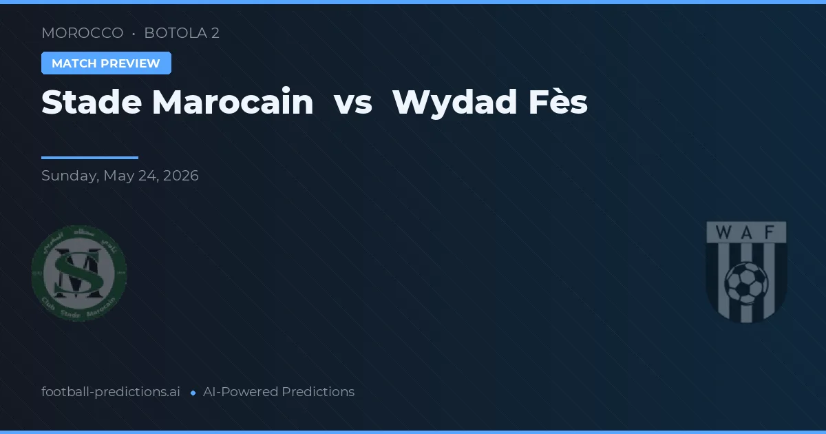 Stade Marokkanisch vs Wydad Fès — Prognose und Spielvorschau