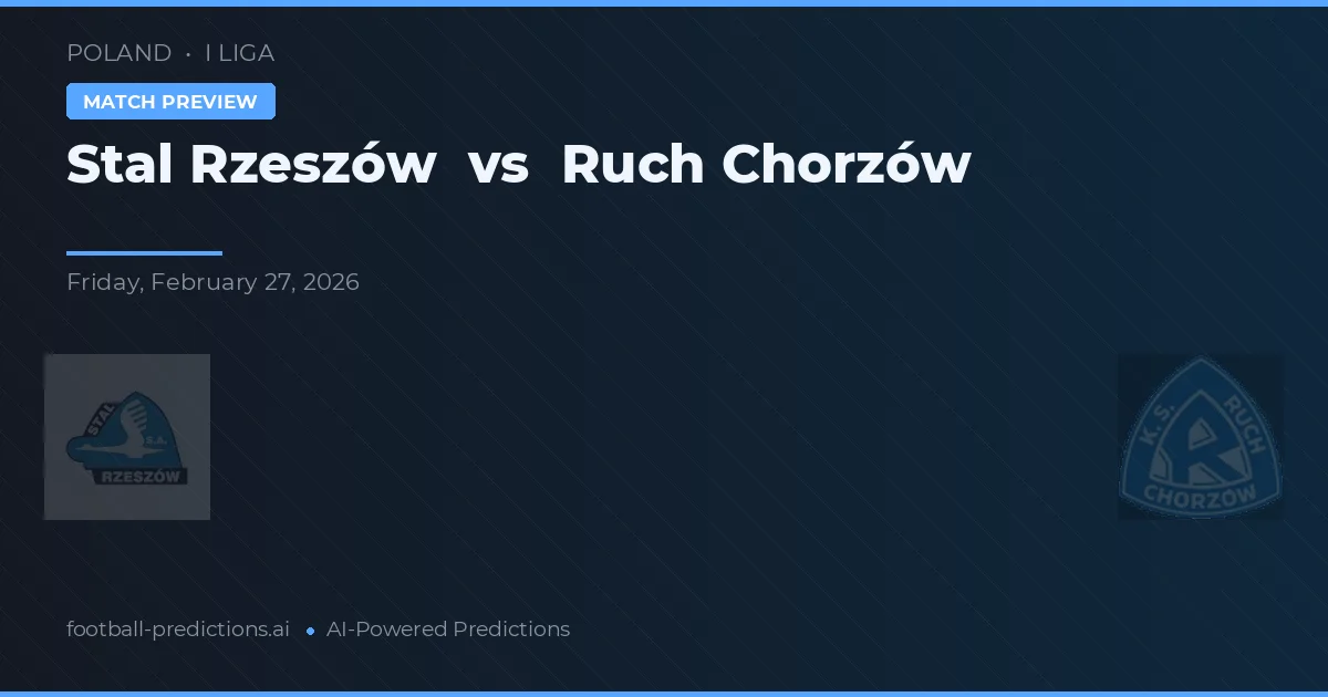 Stal Rzeszów vs Ruch Chorzów — match prediction & preview
