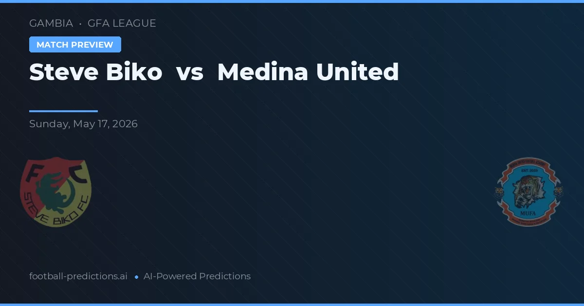Steve Biko vs Medina United — pronostic et avant-match
