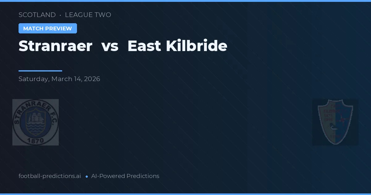 Stranraer vs East Kilbride — dự đoán và xem trước trận đấu