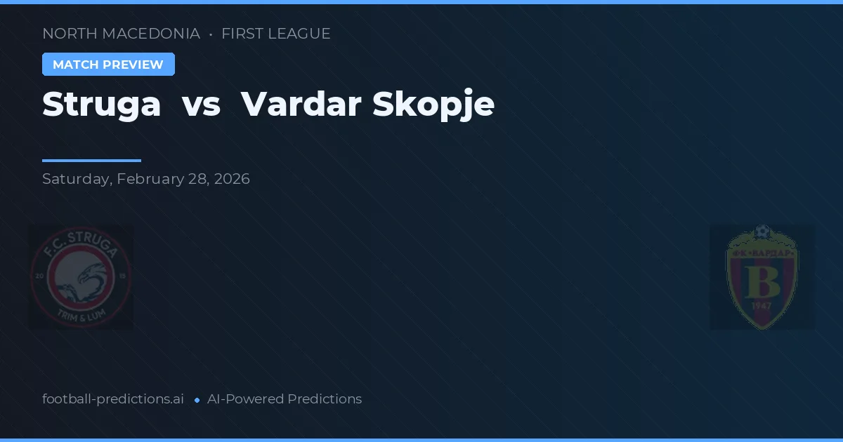 Struga vs Vardar Skopje — match prediction & preview