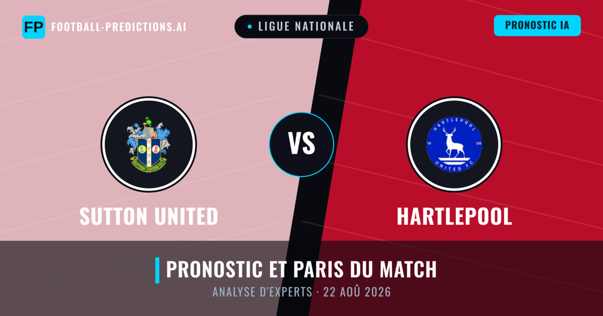 Sutton United vs Hartlepool — pronostic et avant-match