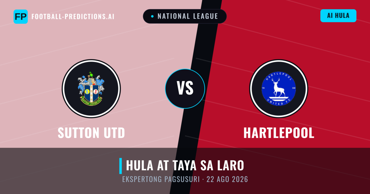 Sutton Utd vs Hartlepool — hula at preview ng laban