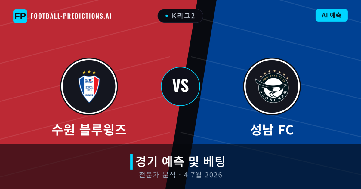 수원 블루윙즈 대 성남 FC — 경기 예측 및 프리뷰