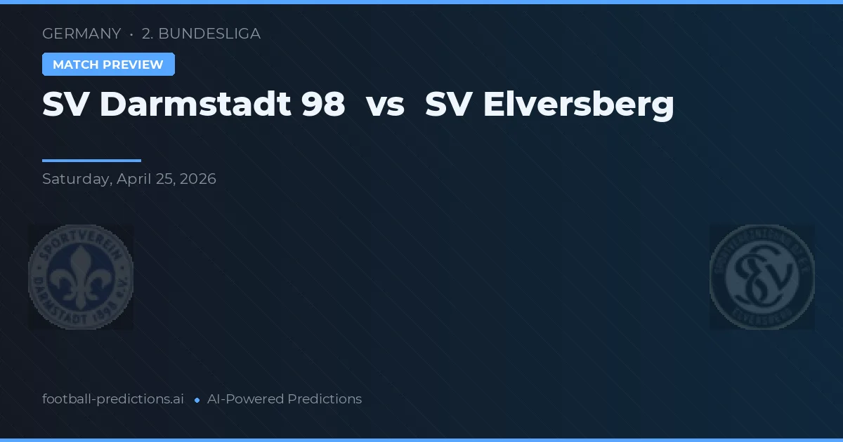 達姆施塔特98 vs SV埃爾弗斯貝格 — 比赛预测和前瞻