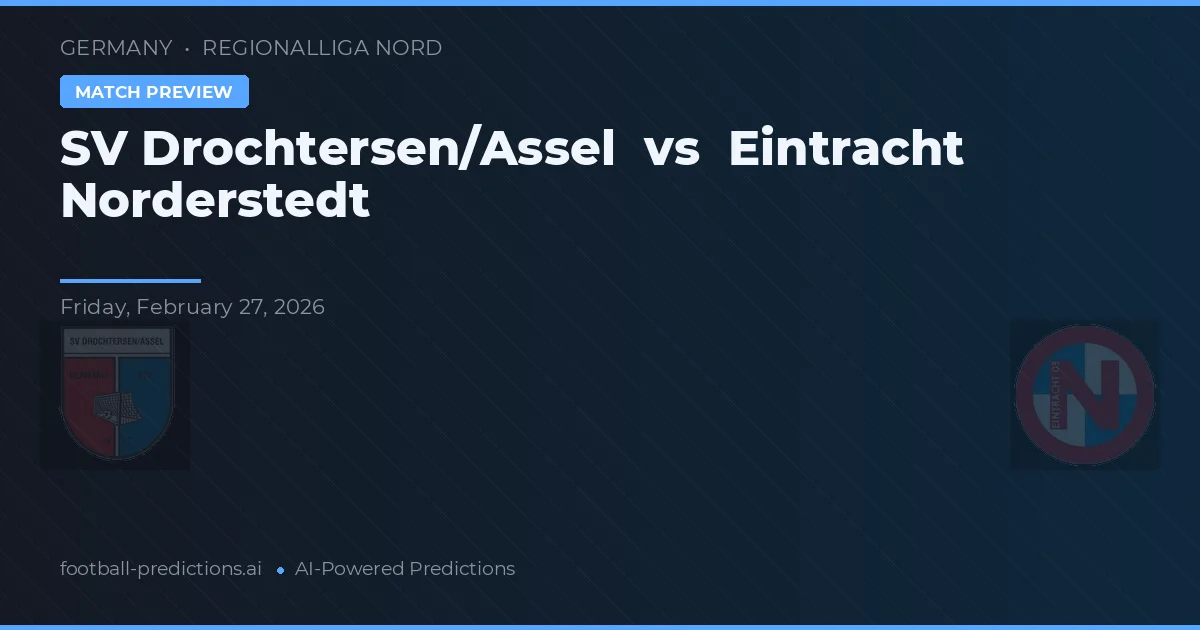 SV Drochtersen/Assel vs Eintracht Norderstedt — pronostico e anteprima del match