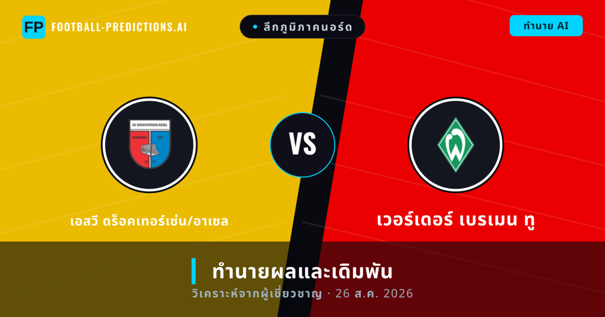 เอสวี ดร็อคเทอร์เซ่น/อาเซล พบ เวอร์เดอร์ เบรเมน ทู — ทำนายผลและพรีวิวการแข่งขัน