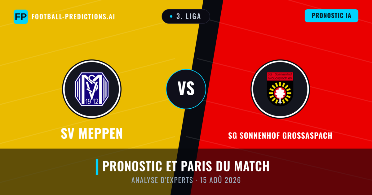 SV Meppen vs SG Sonnenhof Grossaspach — pronostic et avant-match