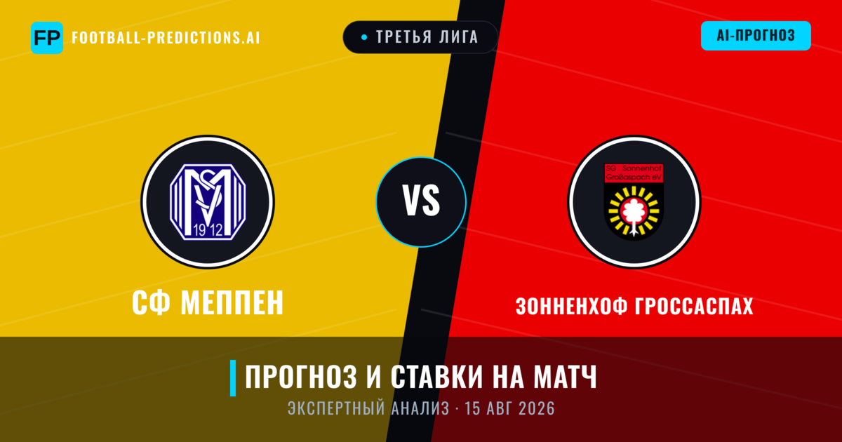 СФ Меппен – Зонненхоф Гроссаспах — прогноз и превью матча