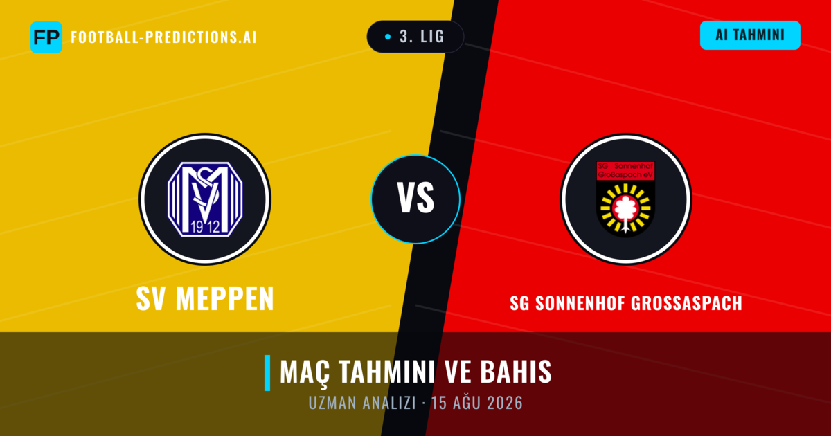 SV Meppen - SG Sonnenhof Großaspach — maç tahmini ve önizleme