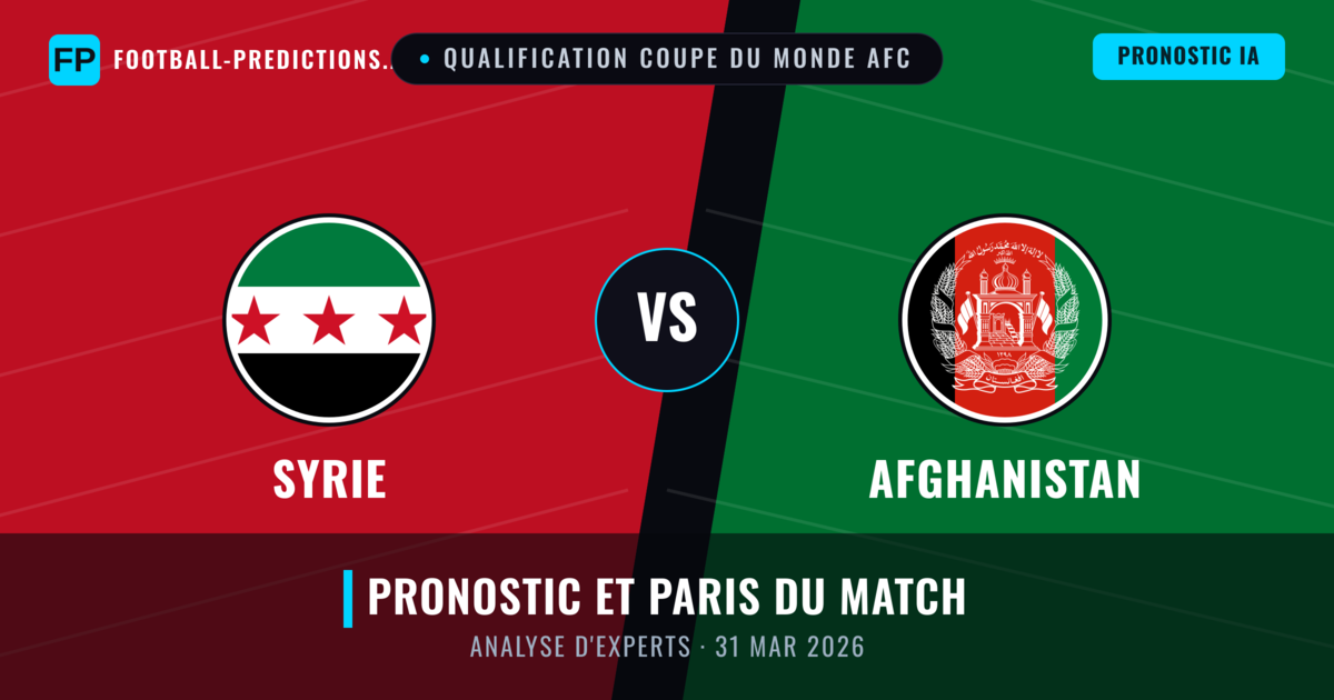 Syrie vs Afghanistan — pronostic et avant-match