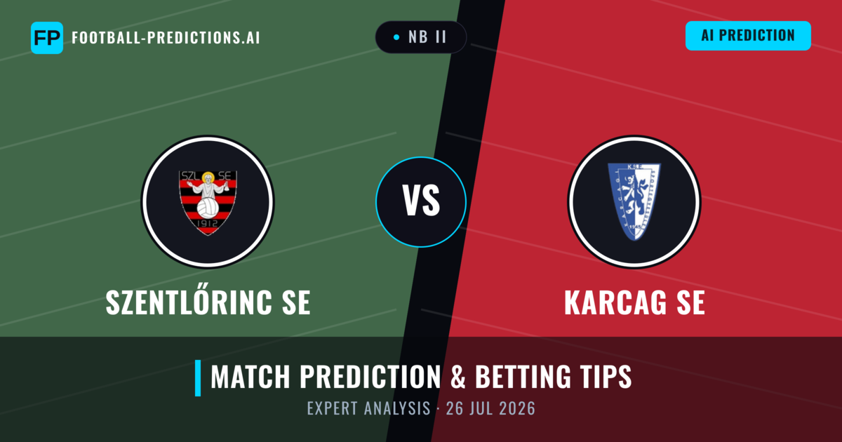 Szentlőrinc SE vs Karcag SE — match prediction & preview
