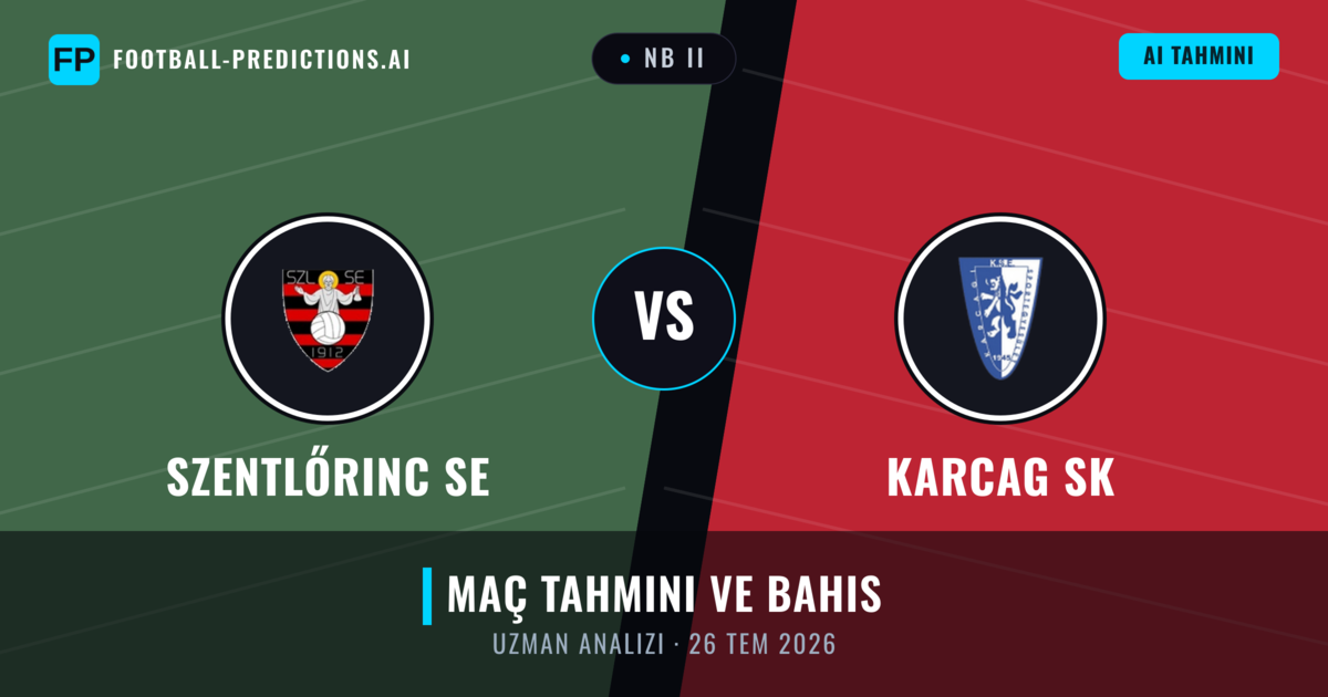 Szentlőrinc SE - Karcag SK — maç tahmini ve önizleme