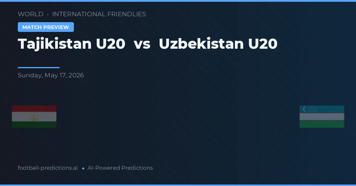 Tajikistan U20 พบ Uzbekistan U20 — ทำนายผลและพรีวิวการแข่งขัน