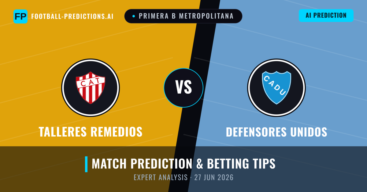 Talleres Remedios vs Defensores Unidos — match prediction & preview