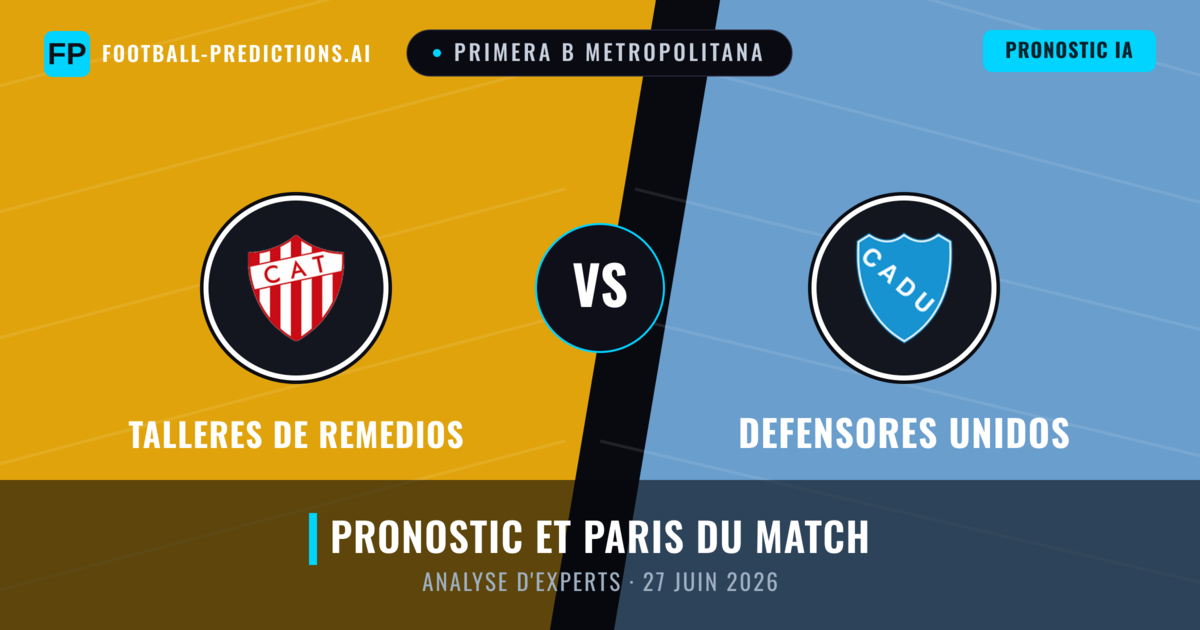 Talleres de Remedios vs Defensores Unidos — pronostic et avant-match