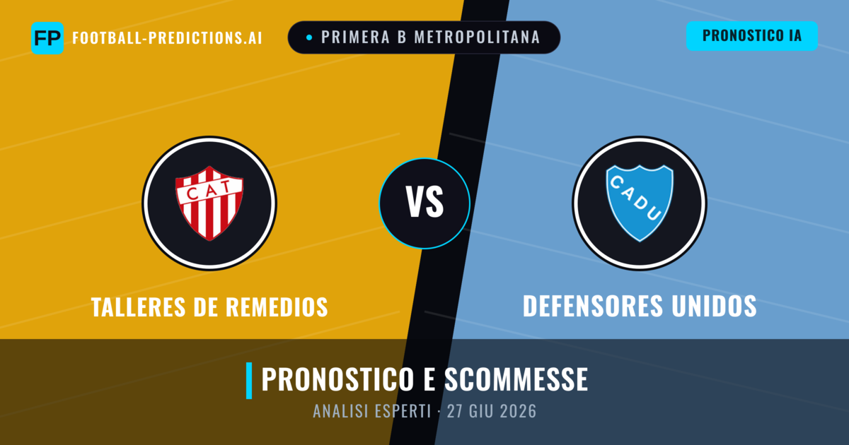 Talleres de Remedios vs Defensores Unidos — pronostico e anteprima del match