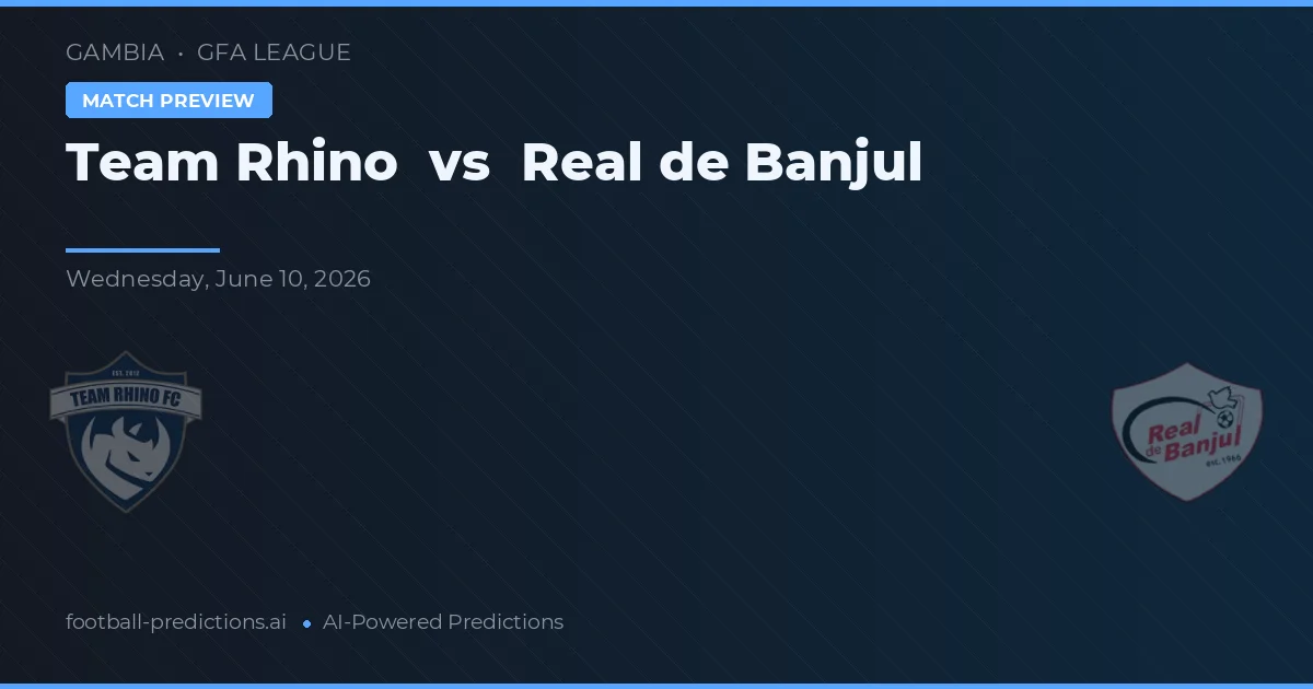 Team Rhino vs Real di Banjul — pronostico e anteprima del match