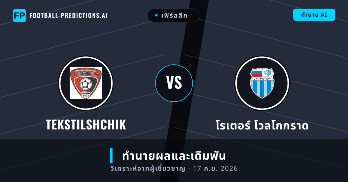 Tekstilshchik พบ โรเตอร์ โวลโกกราด — ทำนายผลและพรีวิวการแข่งขัน