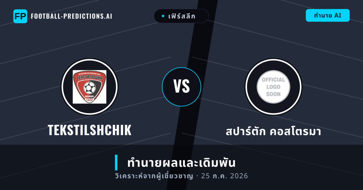 Tekstilshchik พบ สปาร์ตัก คอสโตรมา — ทำนายผลและพรีวิวการแข่งขัน