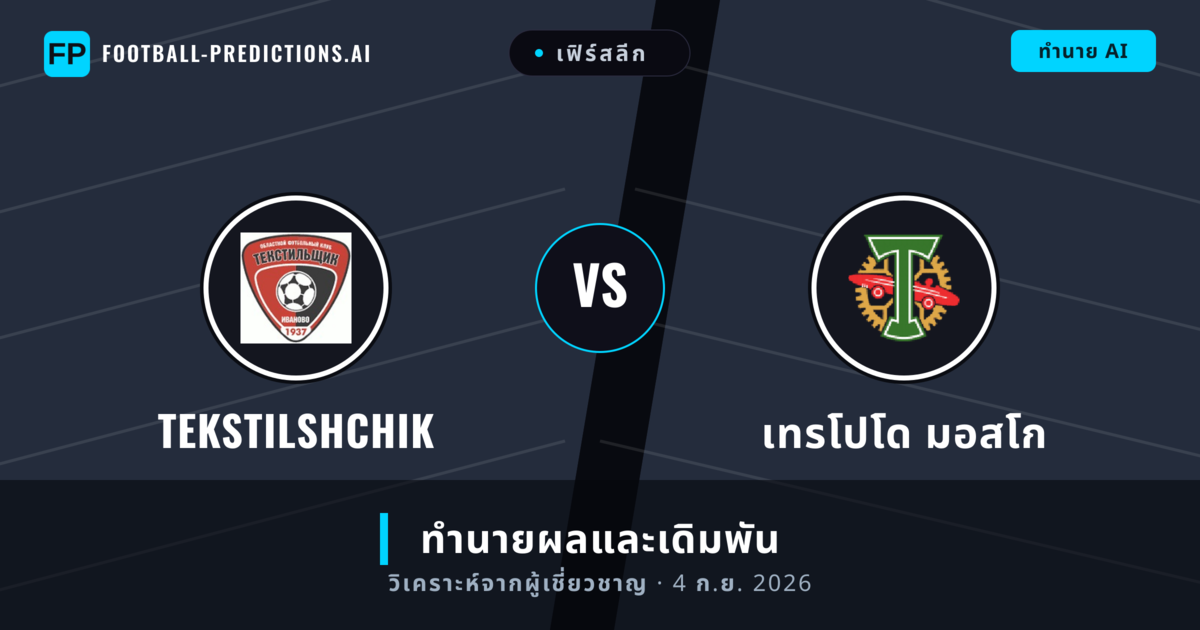 Tekstilshchik พบ เทรโปโด มอสโก — ทำนายผลและพรีวิวการแข่งขัน