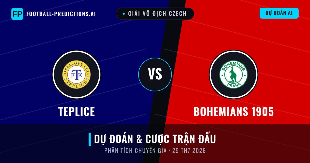 Teplice vs Bohemians 1905 — dự đoán và xem trước trận đấu