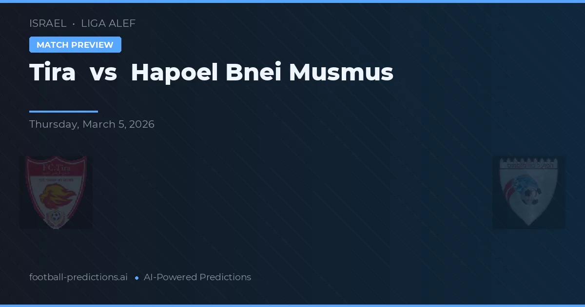 Tira vs Hapoel Bnei Musmus — dự đoán và xem trước trận đấu
