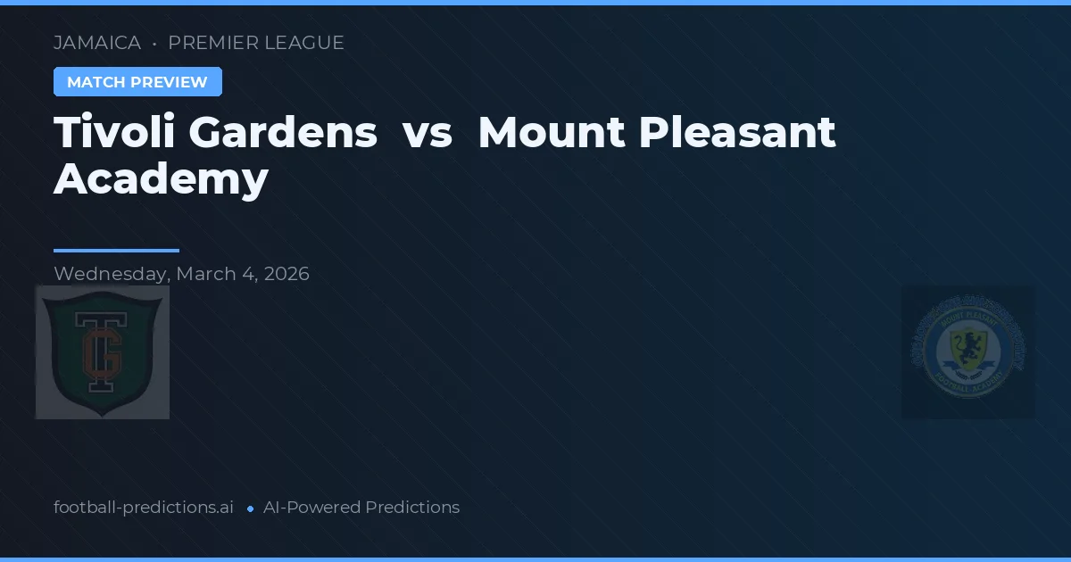Tivoli Gardens vs Mount Pleasant Academy — match prediction & preview