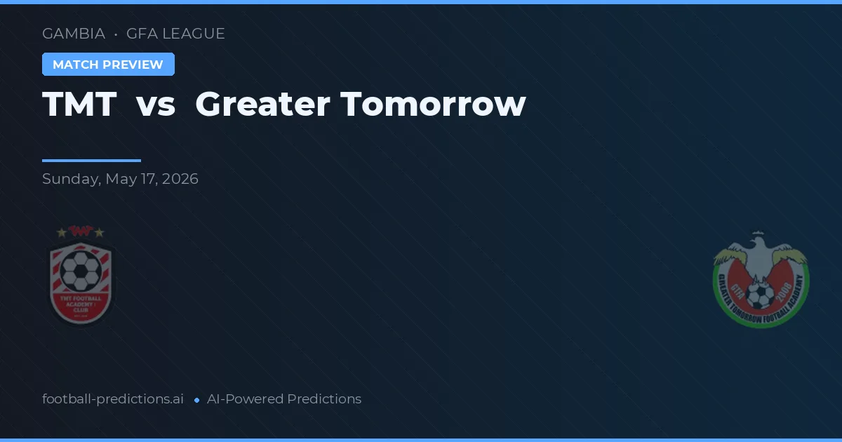 TMT vs Greater Tomorrow — pronostic et avant-match