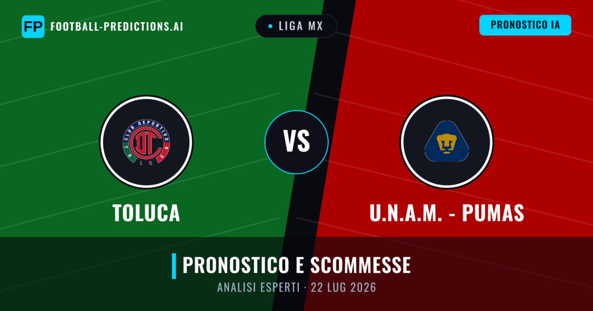 Toluca vs U.N.A.M. - Pumas — pronostico e anteprima del match