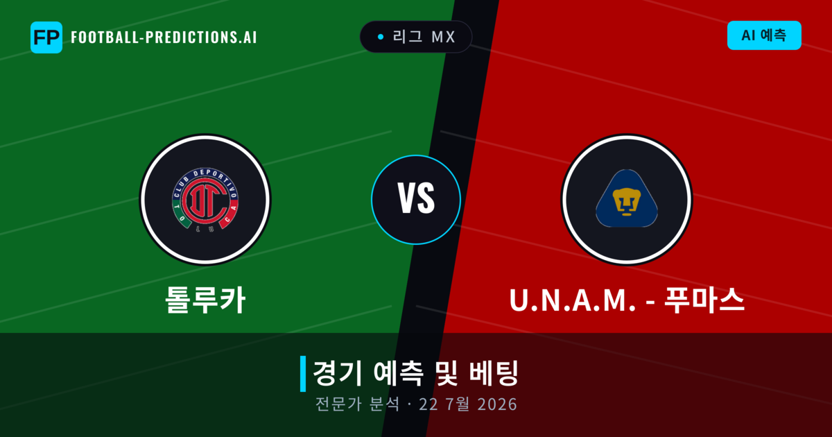 톨루카 대 U.N.A.M. - 푸마스 — 경기 예측 및 프리뷰