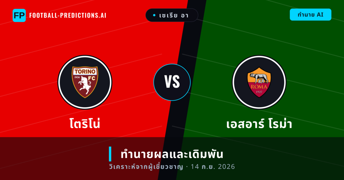 โตริโน่ พบ เอสอาร์ โรม่า — ทำนายผลและพรีวิวการแข่งขัน
