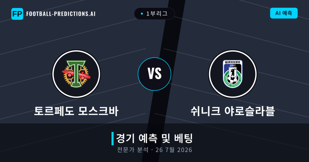 토르페도 모스크바 대 쉬니크 야로슬라블 — 경기 예측 및 프리뷰