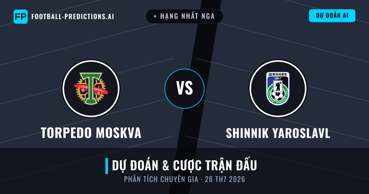 Torpedo Moskva vs Shinnik Yaroslavl — dự đoán và xem trước trận đấu