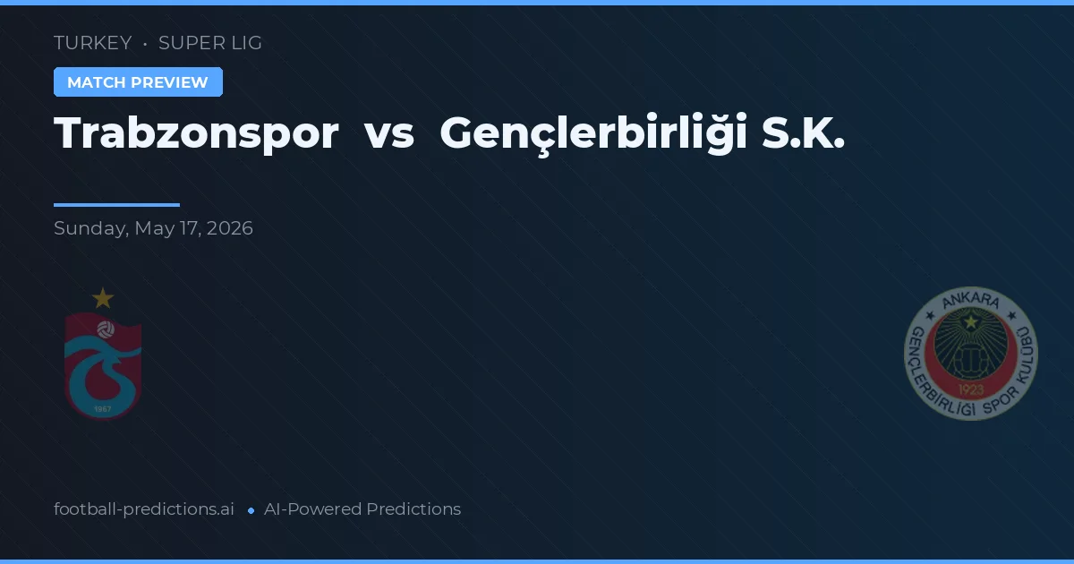 Trabzonspor vs Gençlerbirliği — prediksi dan pratinjau pertandingan