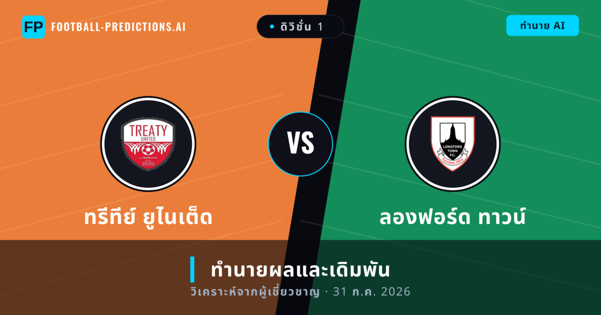 ทรีทีย์ ยูไนเต็ด พบ ลองฟอร์ด ทาวน์ — ทำนายผลและพรีวิวการแข่งขัน