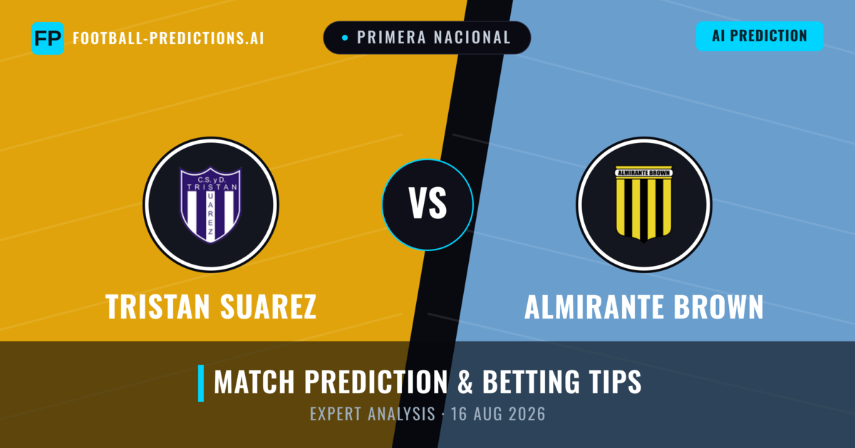 Tristan Suarez vs Almirante Brown — match prediction & preview