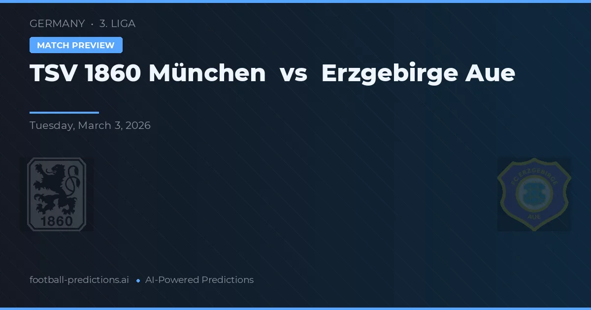 TSV 1860 München vs Erzgebirge Aue — prediksi dan pratinjau pertandingan