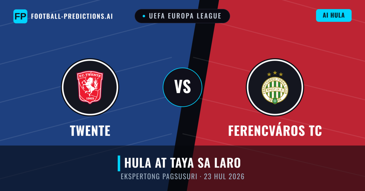 Twente vs Ferencváros TC — hula at preview ng laban
