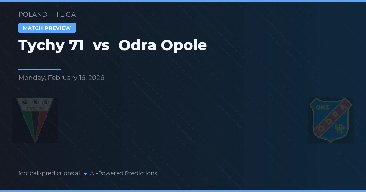 Tychy 71 vs Odra Opole — pronostic et avant-match