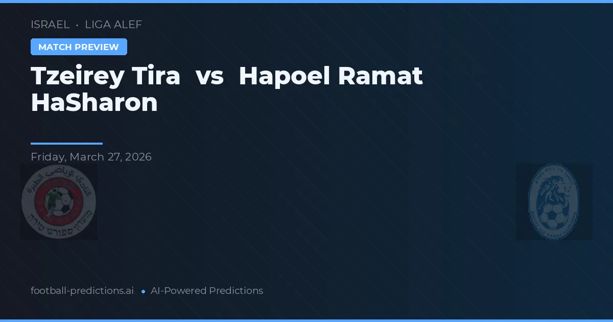 Tzeirey Tira vs Hapoel Ramat HaSharon — hula at preview ng laban