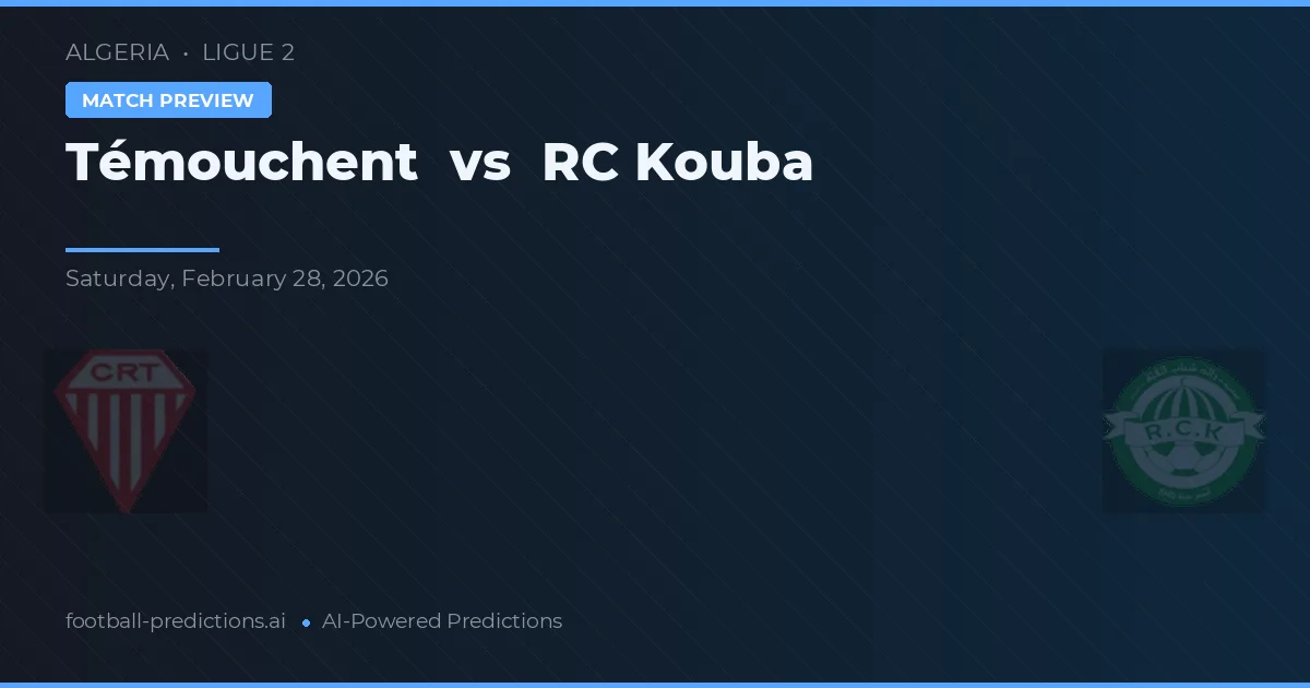 Témouchent vs RC Kouba — prediksi dan pratinjau pertandingan