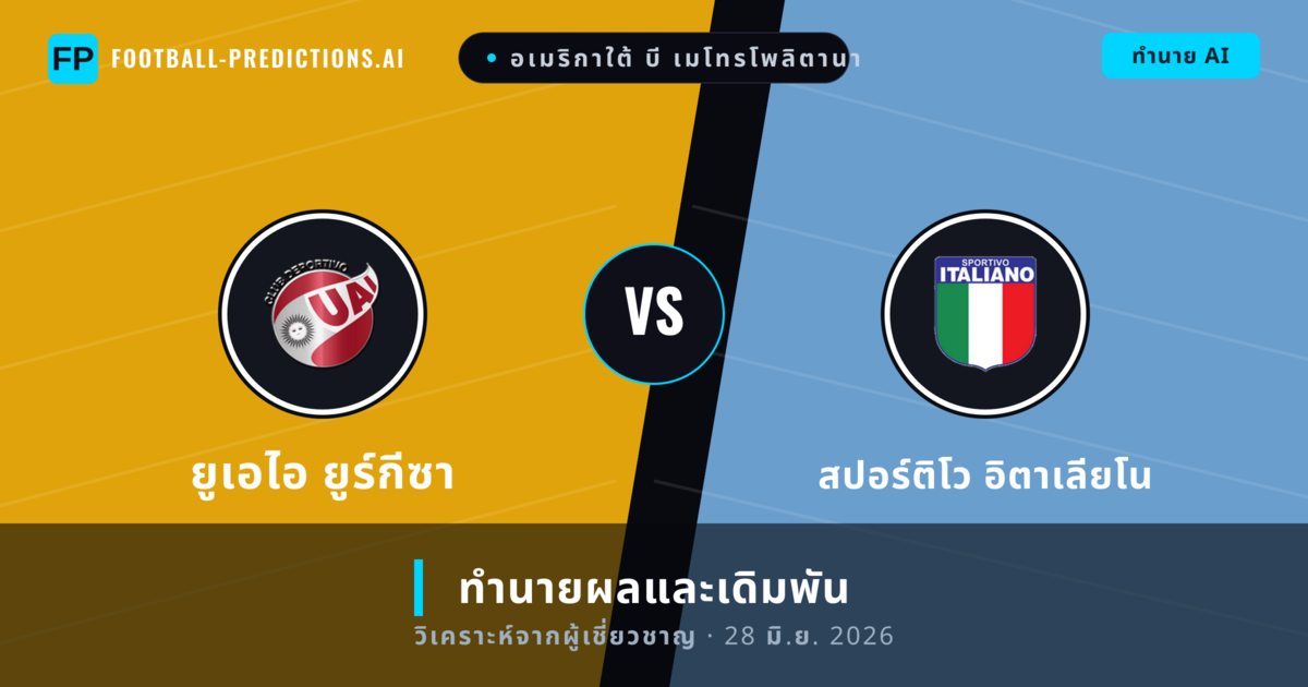 ยูเอไอ ยูร์กีซา พบ สปอร์ติโว อิตาเลียโน — ทำนายผลและพรีวิวการแข่งขัน