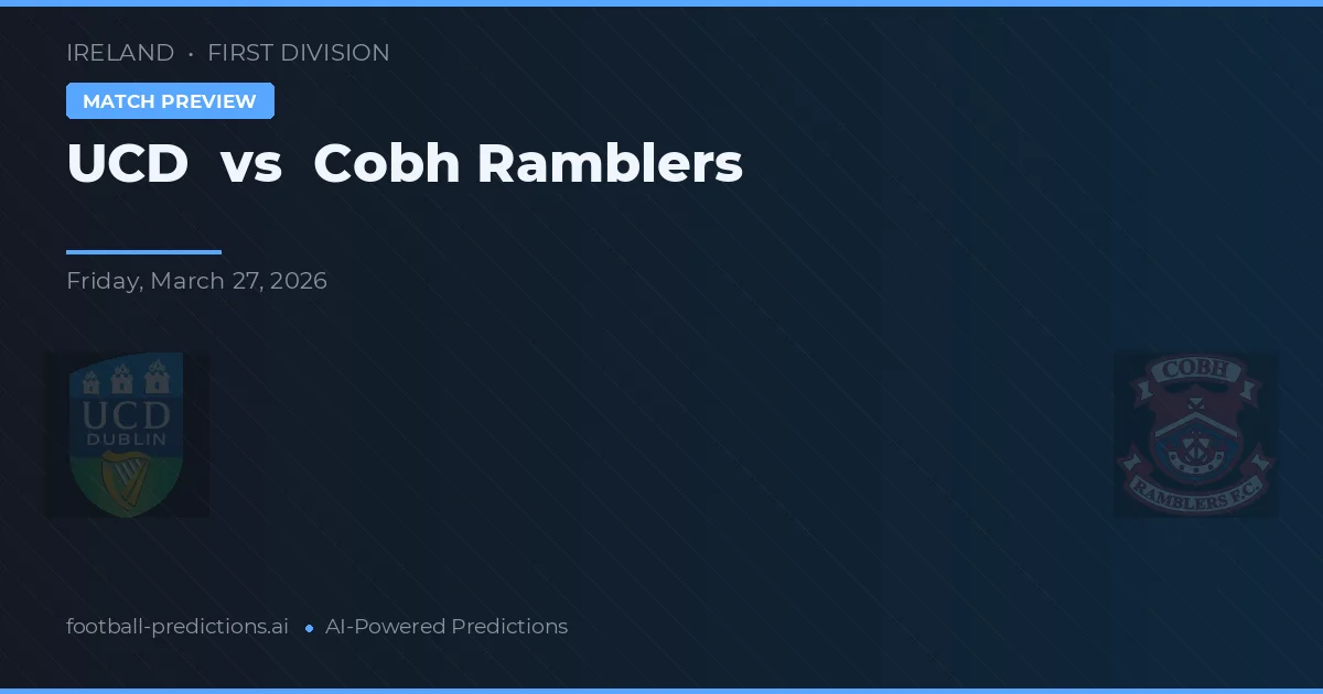 UCD vs Cobh Ramblers — match prediction & preview