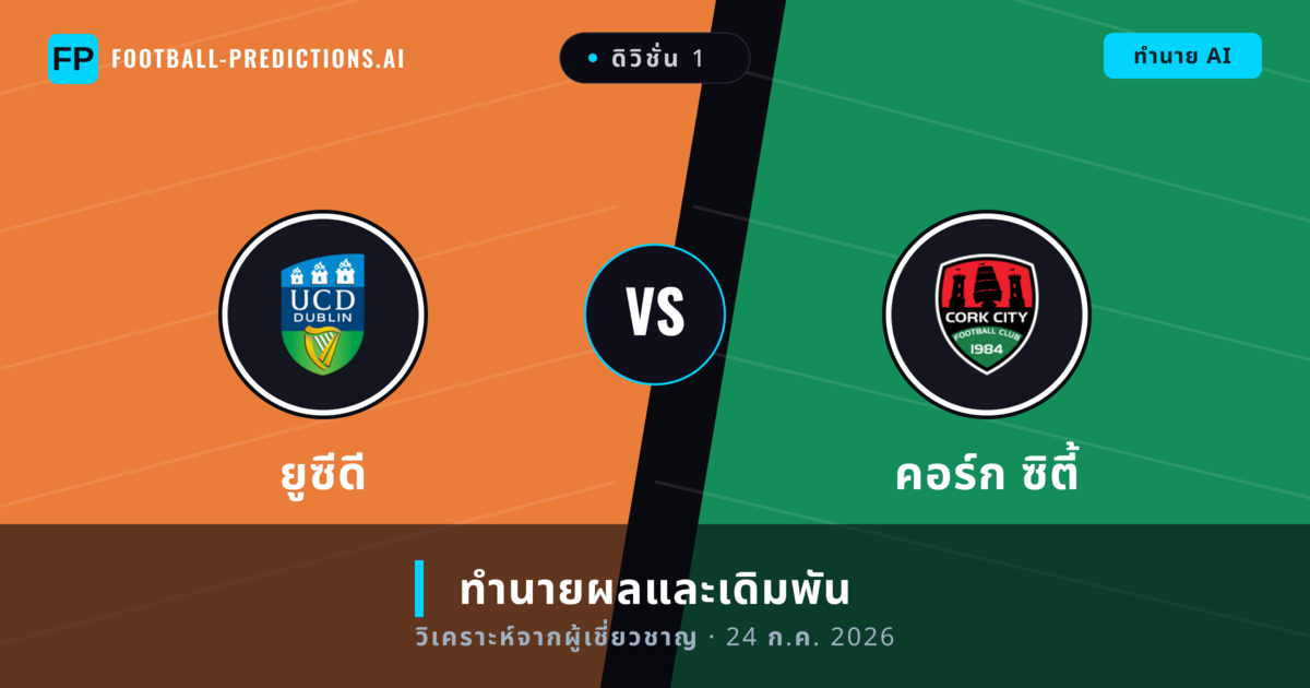 ยูซีดี พบ คอร์ก ซิตี้ — ทำนายผลและพรีวิวการแข่งขัน