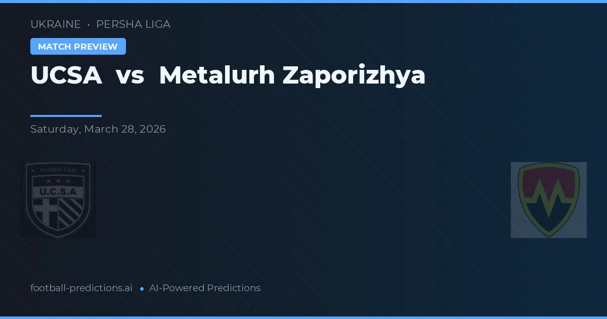 UCSA vs Metalurh Zaporizhya — match prediction & preview